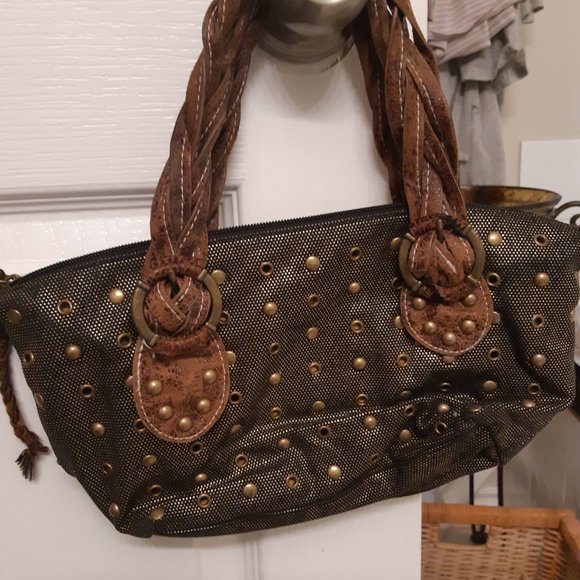 Mark Ecko Purse Gold with Leather Straps very unique . - Picture 9 of 12